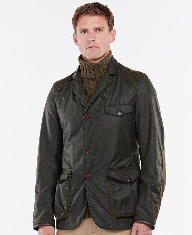Barbour Beacon Sports Férfi Viaszos Kabát Olivazöld | 985416-KEQ