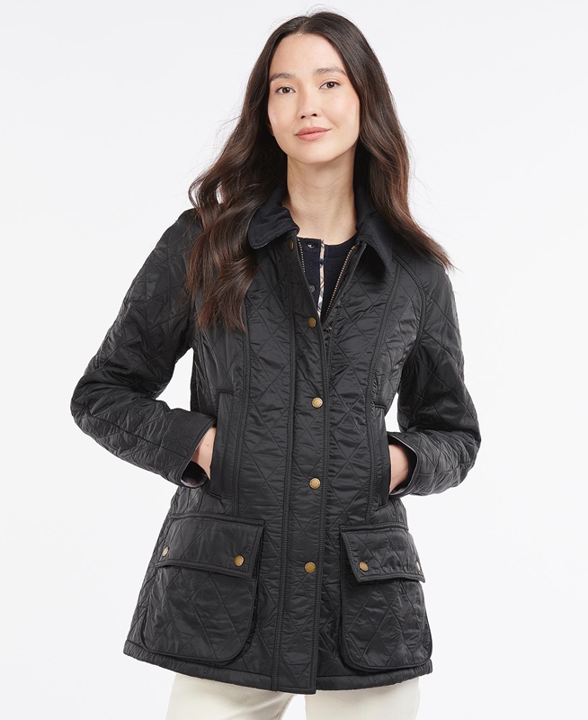 Barbour Beadnell Polarquilt Női Vattázott Kabát Fekete | 213485-VWM