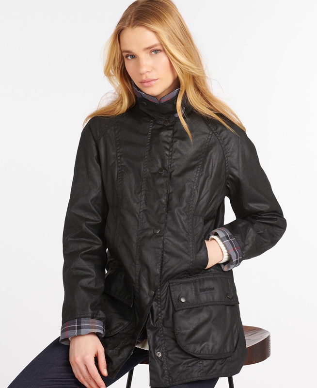 Barbour Beadnell® Női Viaszos Kabát Fekete | 310487-PZR