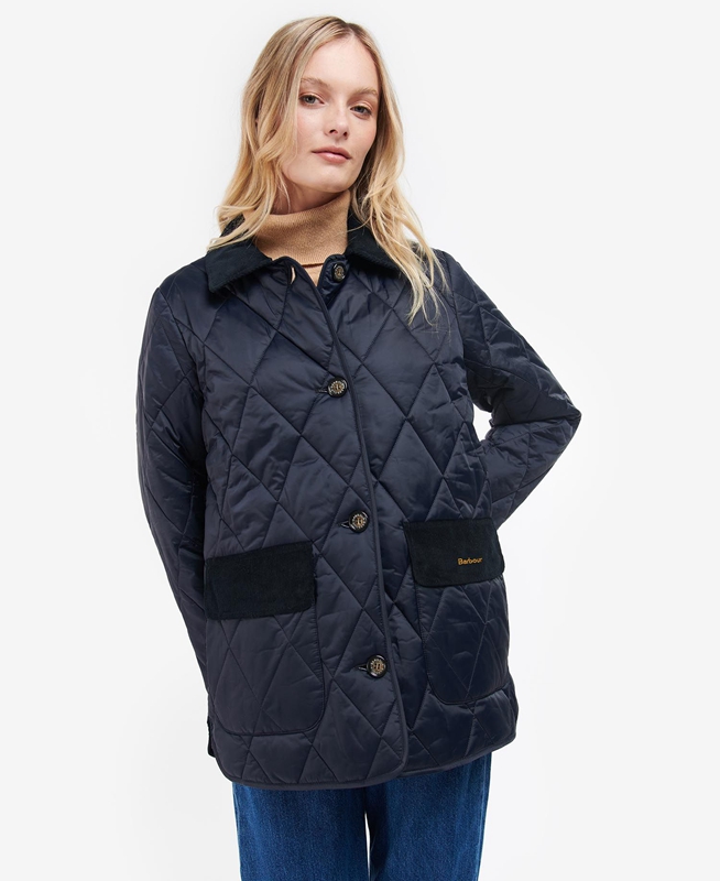 Barbour Bragar Női Vattázott Kabát Sötétkék | 472683-QGB
