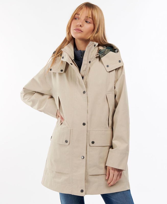 Barbour Clary Női Vízálló Kabát Bézs | 296503-QVZ