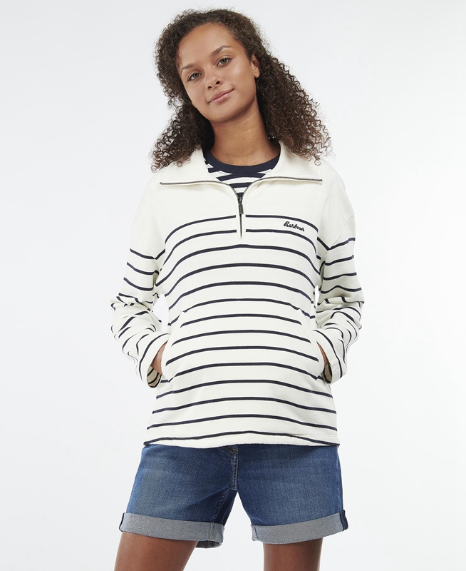 Barbour Cranmoor Női Pulóverek Fehér | 608594-PFC