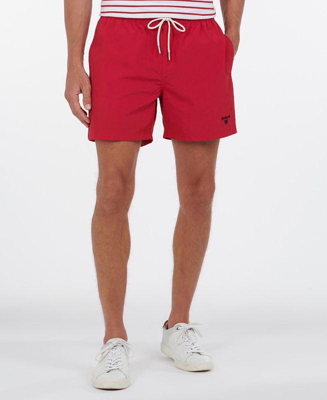 Barbour Essential Logo 5'' Swim Férfi Nadrág Piros | 924387-GZA