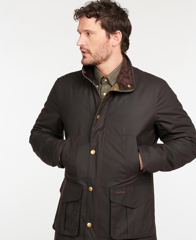 Barbour Hereford Férfi Viaszos Kabát Barna | 192563-ZWU