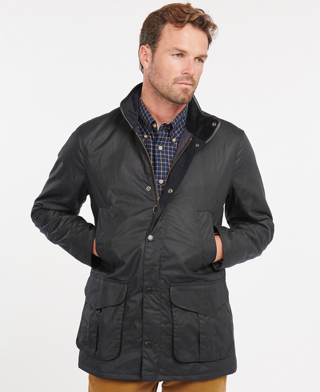 Barbour Hereford Férfi Viaszos Kabát Kék | 194263-ZSX