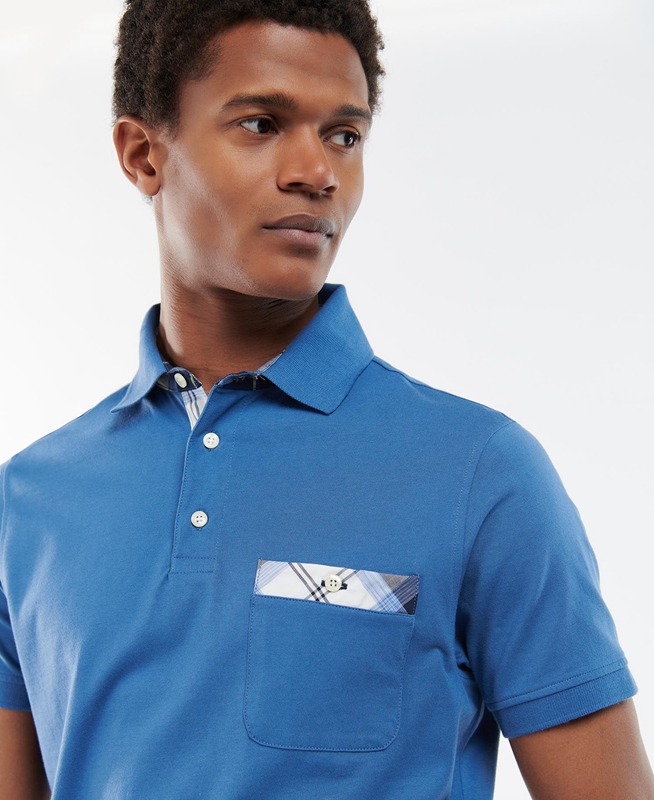 Barbour Lirst Férfi Polo shirts Kék | 250394-KFZ