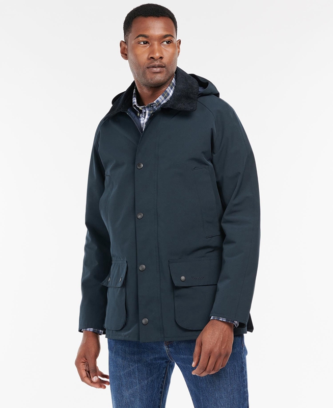 Barbour Rokig Férfi Vízálló Kabát Sötétkék | 631584-ORP