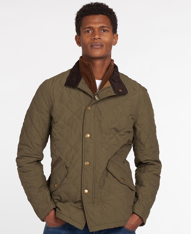 Barbour Shoveler Férfi Vattázott Kabát Olivazöld | 275301-FVT