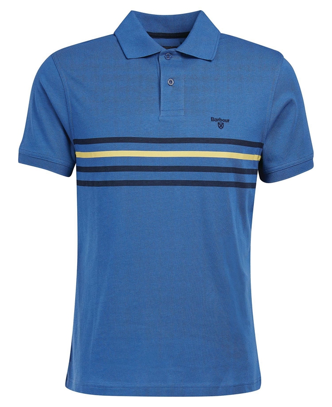 Barbour Silsden Férfi Polo shirts Kék | 569348-UMD