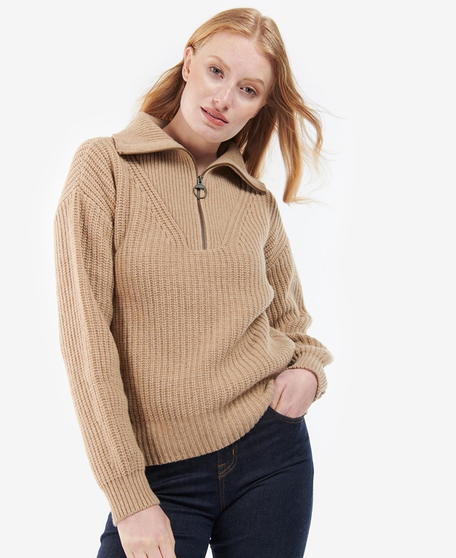 Barbour Stavia Knit Női Pulóverek Bézs | 127489-YJL