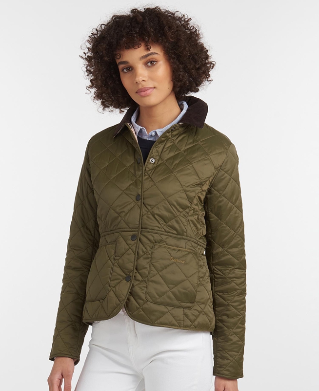 Barbour Steppjacke Deveron Női Vattázott Kabát Olivazöld | 431078-MOU