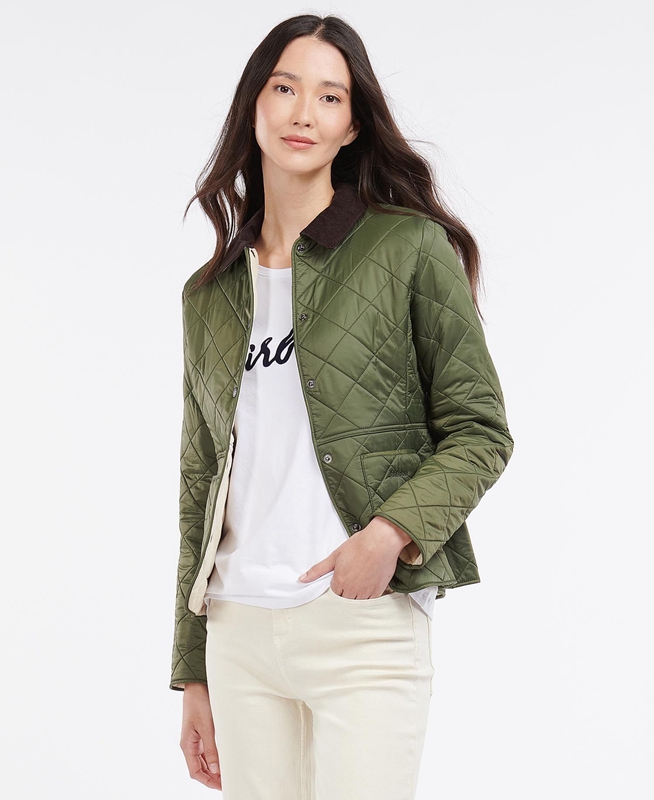 Barbour Steppjacke Deveron Polarquilt Női Vattázott Kabát Zöld | 823740-LHC