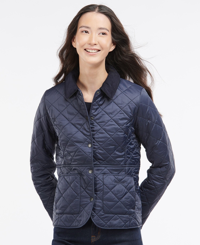 Barbour Steppjacke Deveron Polarquilt Női Vattázott Kabát Kék | 839276-KNT