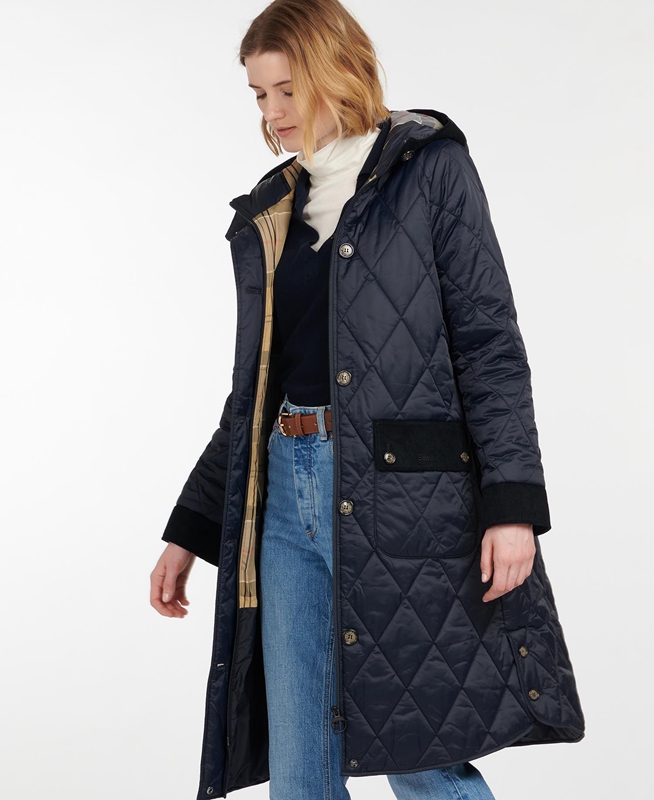 Barbour Steppjacke Mickley Női Vattázott Kabát Sötétkék | 563921-LMU