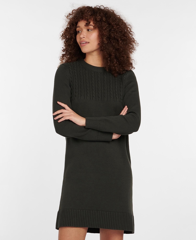 Barbour Stitch Guernsey Női Ruha Olivazöld | 967830-VGK