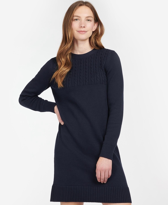 Barbour Stitch Guernsey Női Ruha Sötétkék | 098345-PUV