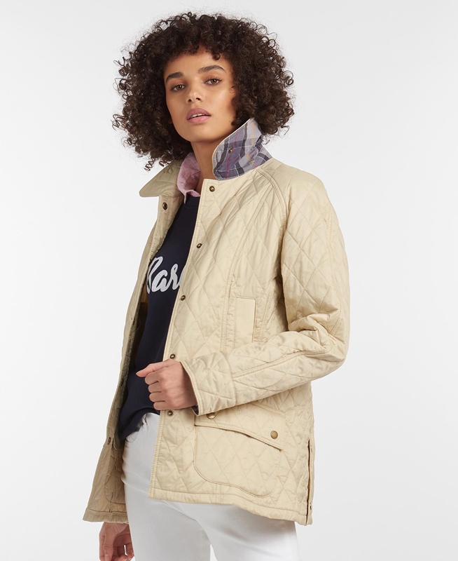 Barbour Summer Beadnell Női Vattázott Kabát Krém | 507921-SXI