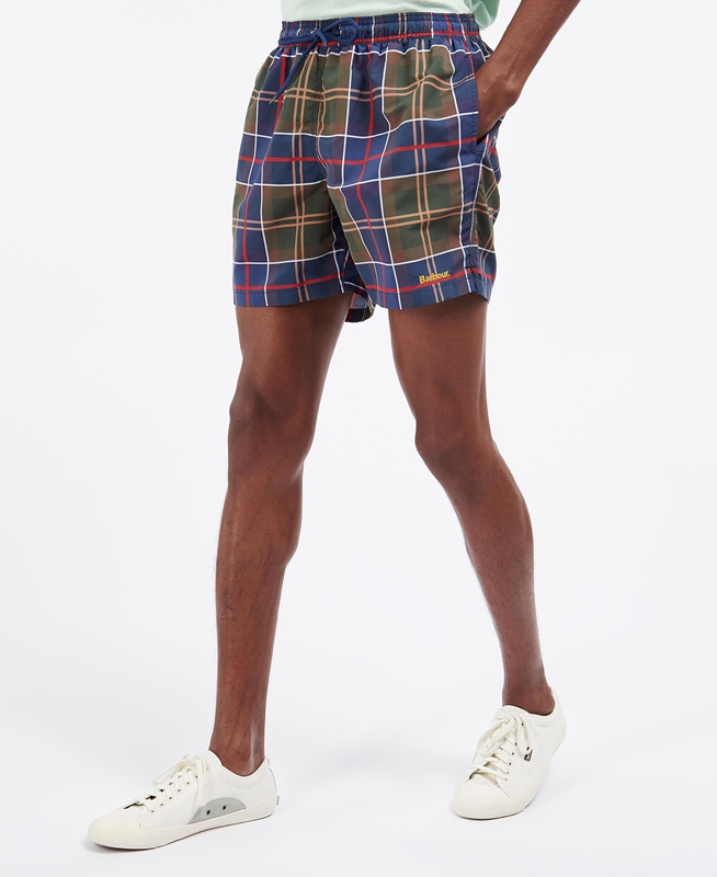 Barbour Tartan Swim Férfi Nadrág Piros | 807235-BLD