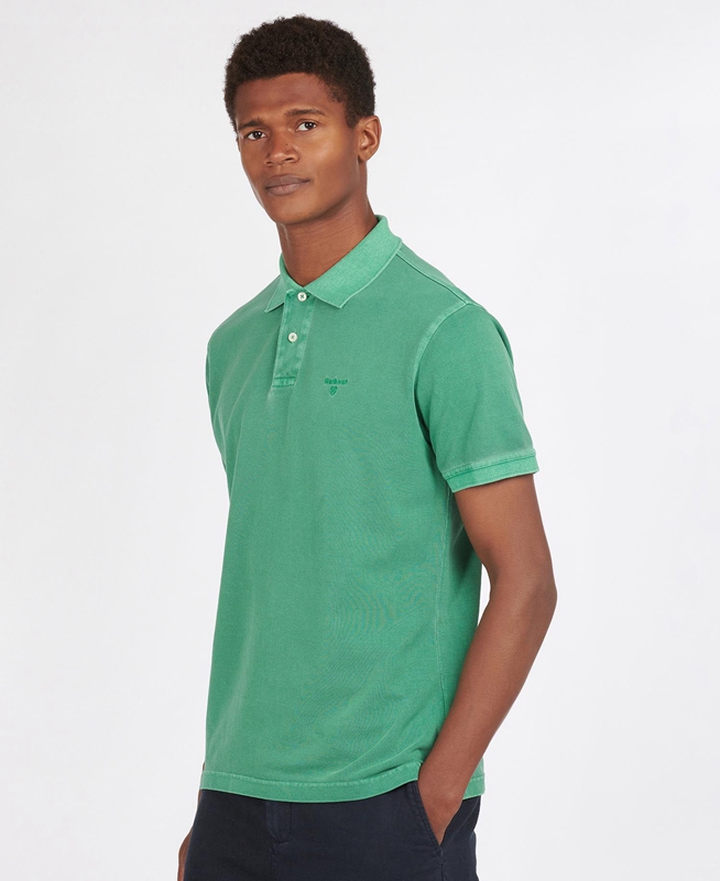 Barbour Washed Sports Férfi Polo shirts Zöld | 834915-PVR