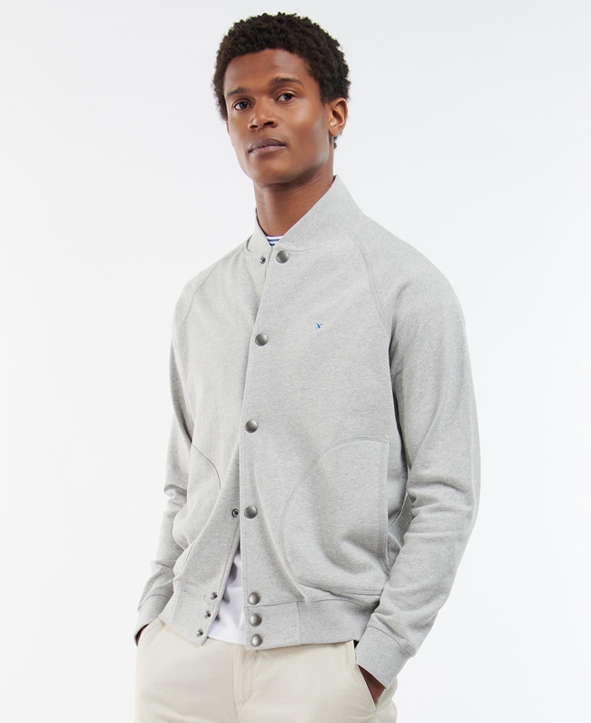 Barbour Whitewell Button Thru Férfi Pulóverek Szürke | 640529-SWJ