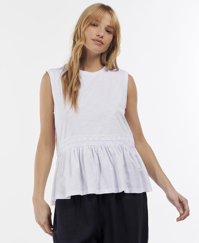 Barbour Willow Top Női Póló Fehér | 574913-AXO