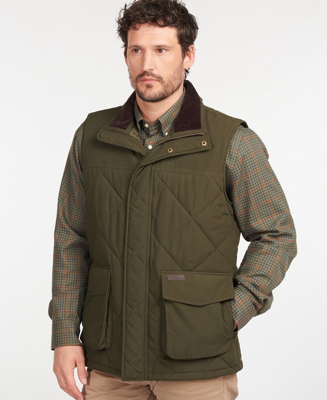 Barbour Winterdale Férfi Mellény Olivazöld | 298150-GWC