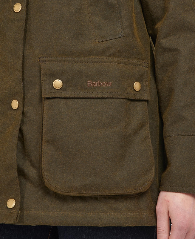Barbour Acorn Waxed Pamut Női Viaszos Kabát Zöld | 238540-GDF