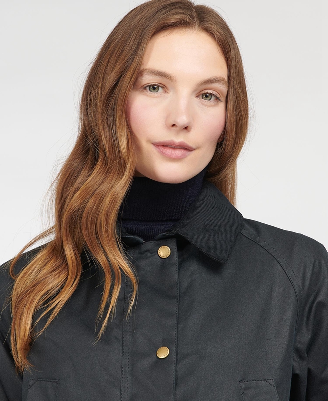 Barbour Acorn Waxed Pamut Női Viaszos Kabát Kék | 428501-BSJ