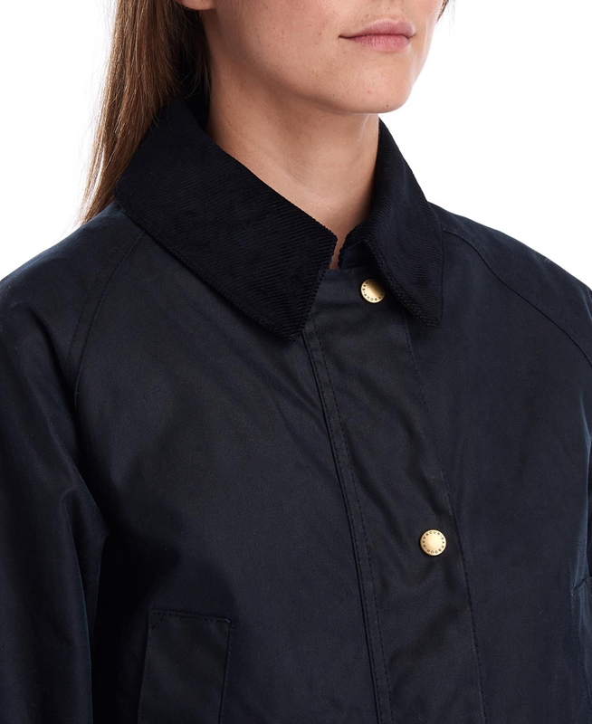 Barbour Acorn Waxed Pamut Női Viaszos Kabát Kék | 428501-BSJ