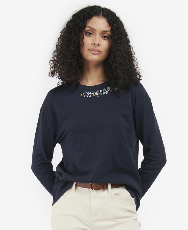 Barbour Amberley Női Póló Sötétkék | 014826-TRJ