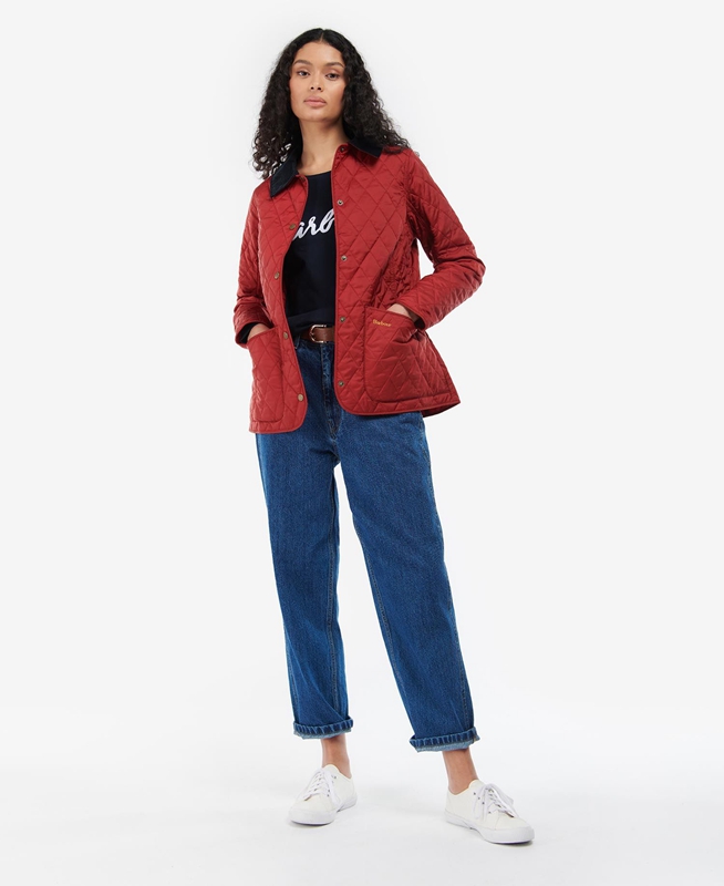 Barbour Annandale Női Vattázott Kabát Piros | 216703-HNC