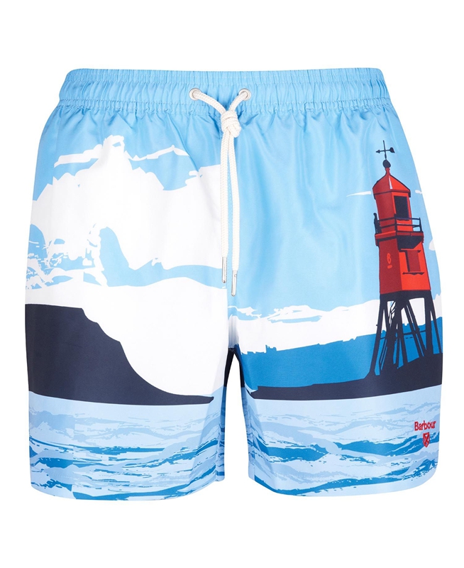 Barbour Beacon Print Swim Férfi Nadrág Kék | 806471-KWV