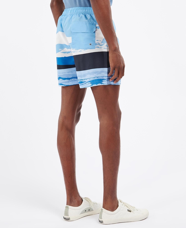 Barbour Beacon Print Swim Férfi Nadrág Kék | 806471-KWV