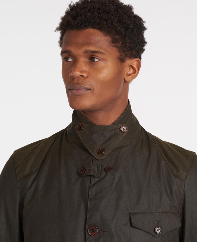 Barbour Beacon Sports Férfi Viaszos Kabát Olivazöld | 985416-KEQ