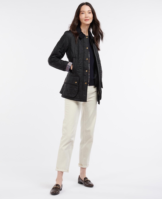 Barbour Beadnell Polarquilt Női Vattázott Kabát Fekete | 213485-VWM