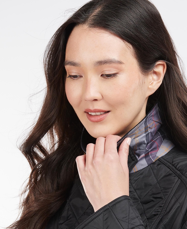 Barbour Beadnell Polarquilt Női Vattázott Kabát Fekete | 213485-VWM