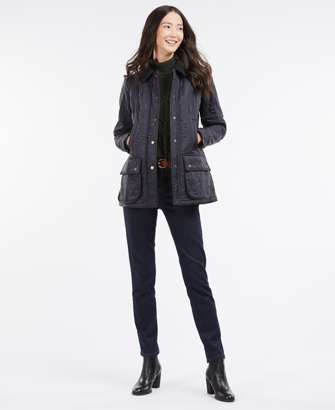 Barbour Beadnell Polarquilt Női Vattázott Kabát Sötétkék | 962831-QGF