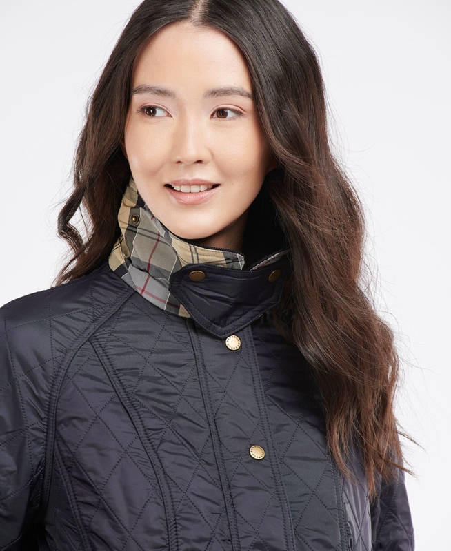Barbour Beadnell Polarquilt Női Vattázott Kabát Sötétkék | 962831-QGF