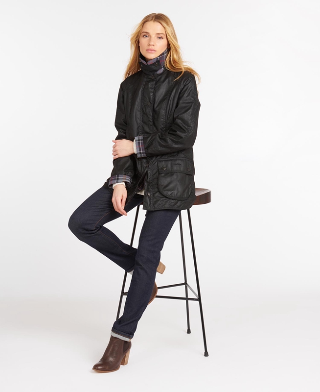 Barbour Beadnell® Női Viaszos Kabát Fekete | 310487-PZR