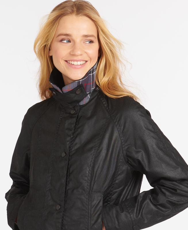 Barbour Beadnell® Női Viaszos Kabát Fekete | 310487-PZR