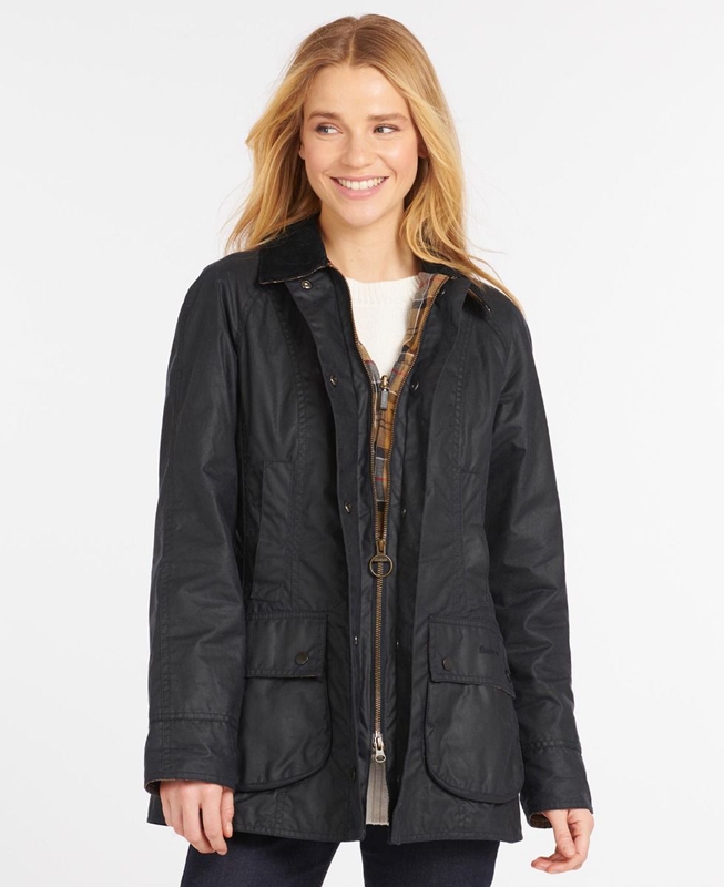 Barbour Beadnell® Női Viaszos Kabát Sötétkék | 769143-FNH
