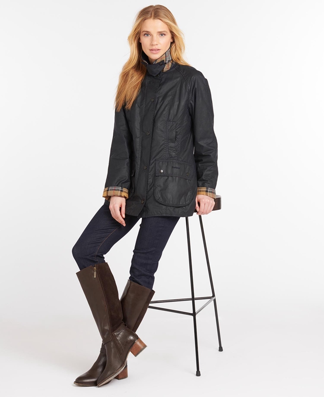 Barbour Beadnell® Női Viaszos Kabát Sötétkék | 769143-FNH