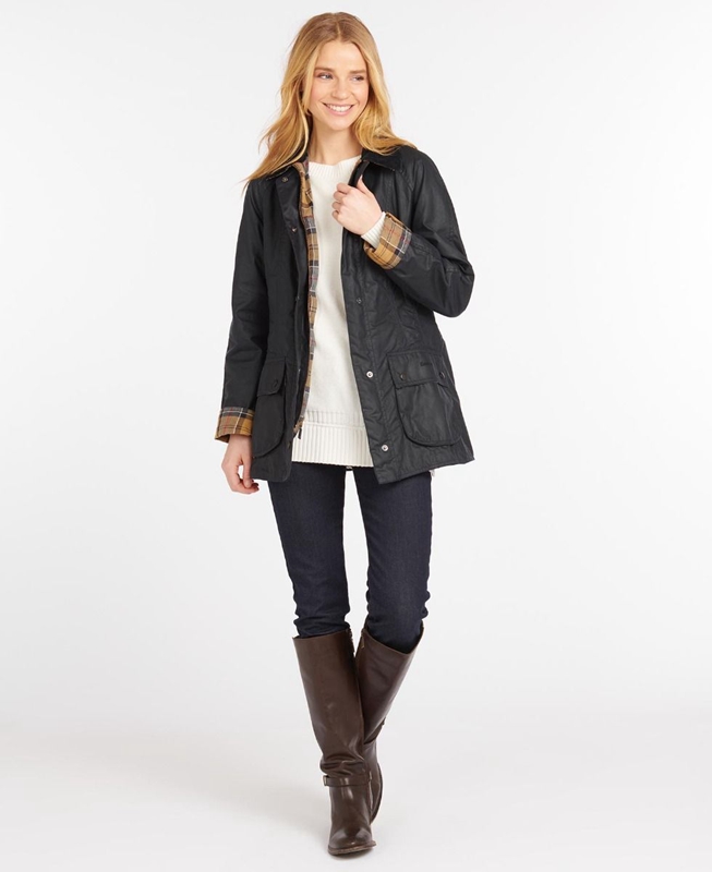 Barbour Beadnell® Női Viaszos Kabát Sötétkék | 769143-FNH