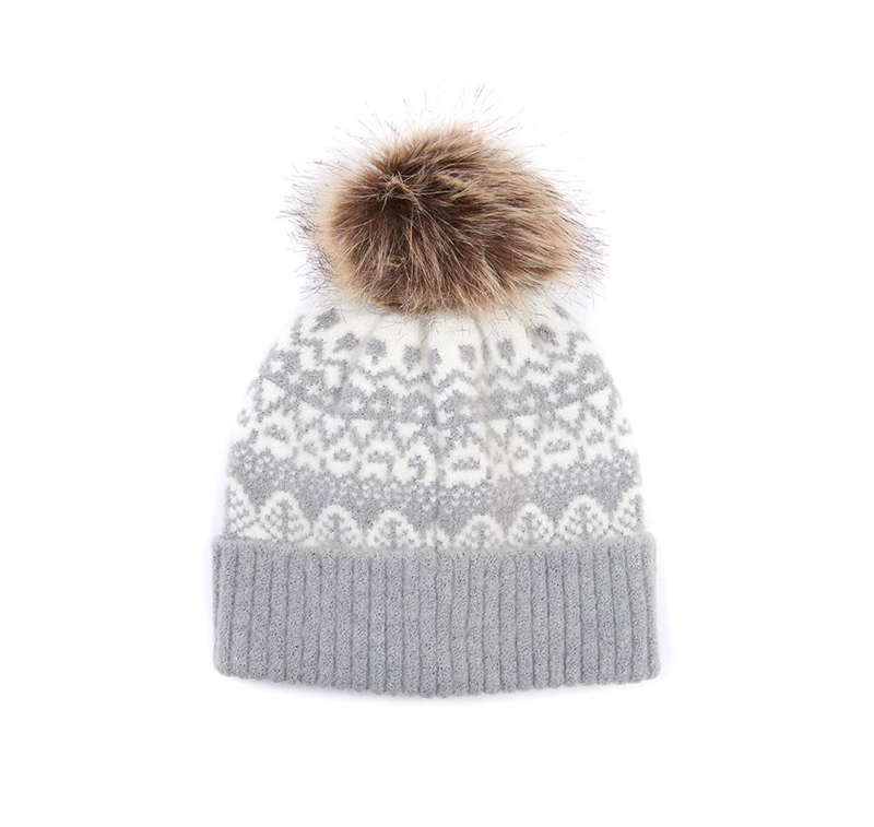 Barbour Beanie Alpine Fair Isle Pom Női Kalap Szürke | 041823-BIL