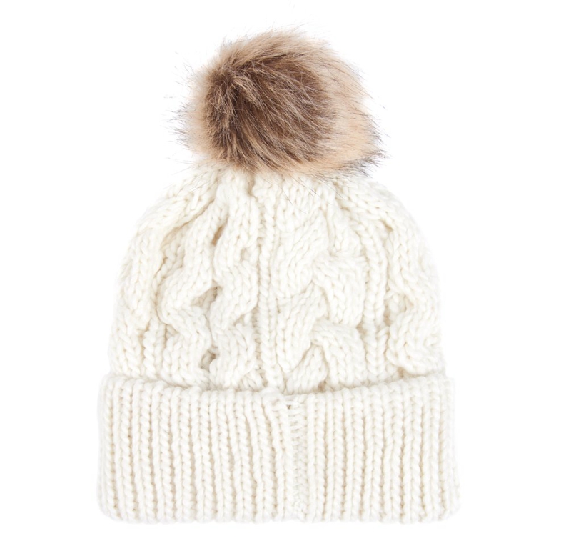Barbour Beanie Penshaw Cable Női Kalap Fehér | 684539-IPH