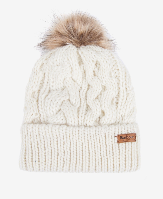 Barbour Beanie Penshaw Cable Női Kalap Fehér | 684539-IPH