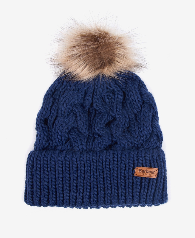 Barbour Beanie Penshaw Cable Női Kalap Kék | 579204-AWY