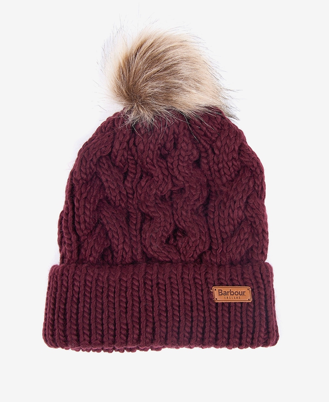 Barbour Beanie Penshaw Cable Női Kalap Lila | 596310-MBZ