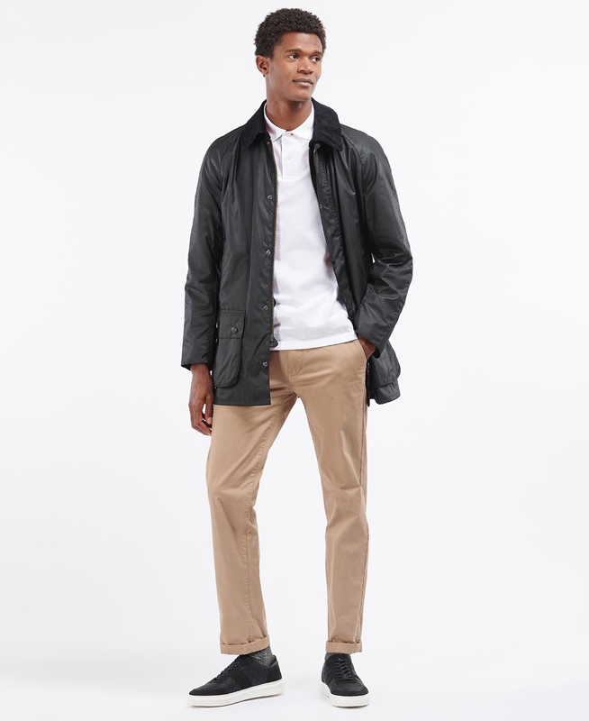 Barbour Beausby Férfi Viaszos Kabát Fekete | 837904-BPV