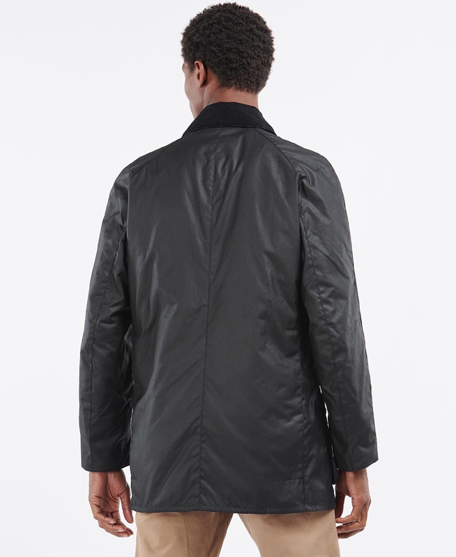 Barbour Beausby Férfi Viaszos Kabát Fekete | 837904-BPV